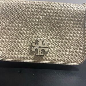 Tory Burch Beige Woven Crossbody Bag